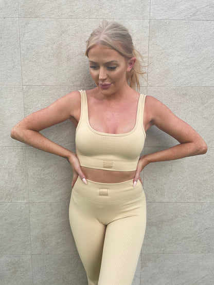 Get Sculpted Beige Sports Bra